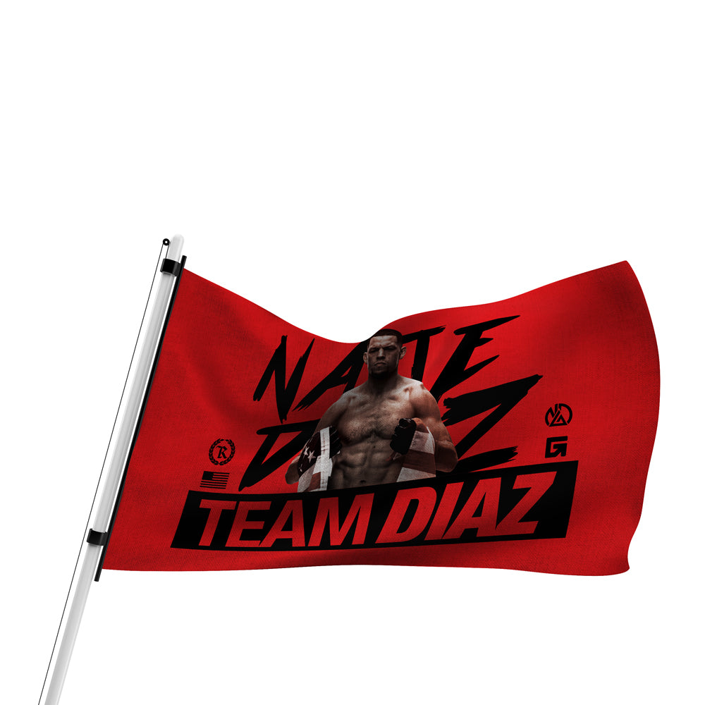 Nate Diaz Team Diaz 263 Pole Flag [BLACK] OFFICIAL UFC 263 FIGHT EDITI ...