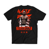 Nate Diaz Team Diaz 263 PVC Silicone Patch Signature Tee [BLACK] OFFICIAL UFC 263 FIGHT EDITION